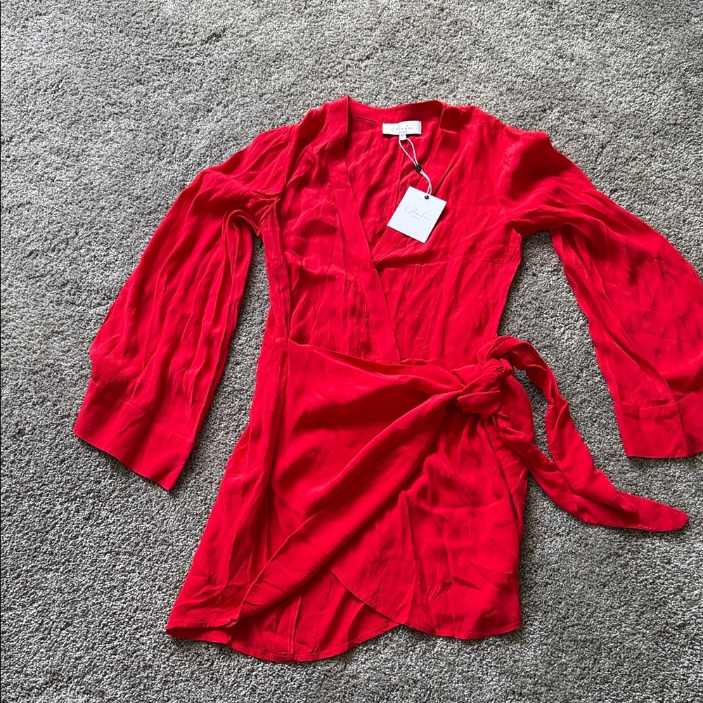 REVOLVE Red Wrap Dress